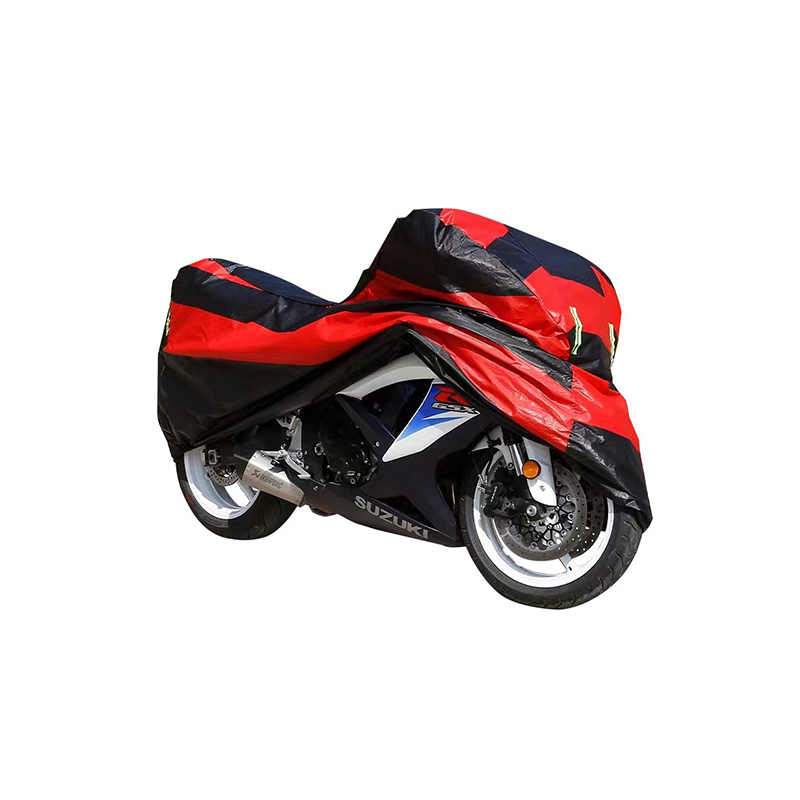Sarung motosikal filem aluminium sepadan warna merah dan hitam